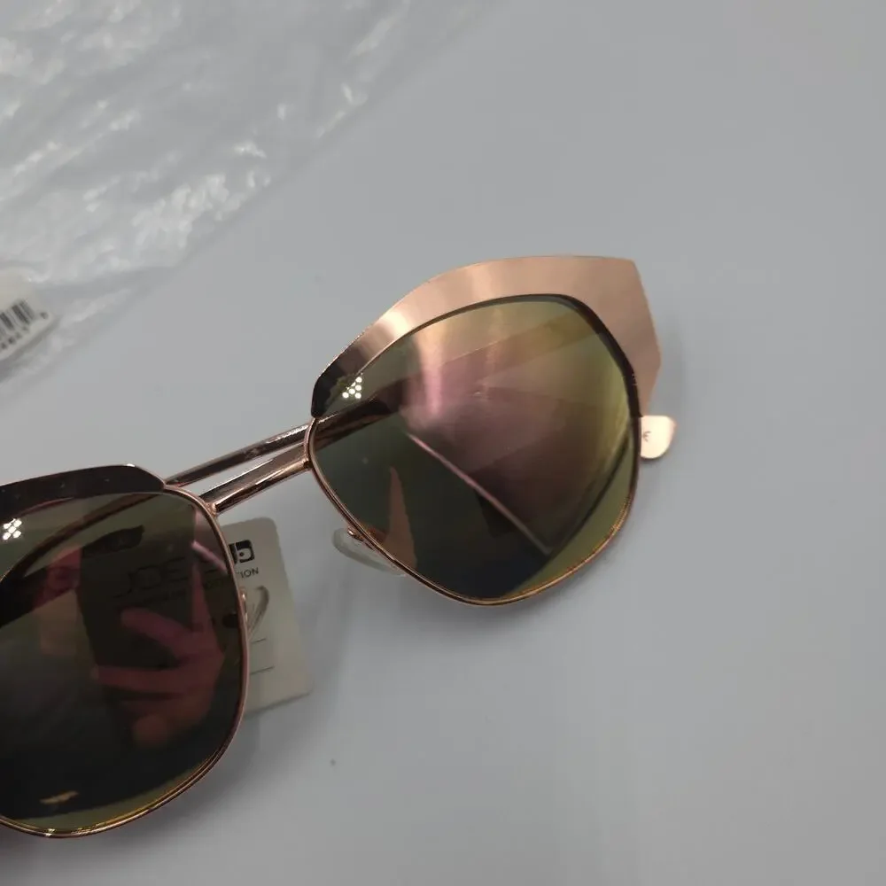 Joe’s Jeans Women's Rose Gold Browline Geometric Cat Eye Sunglasses